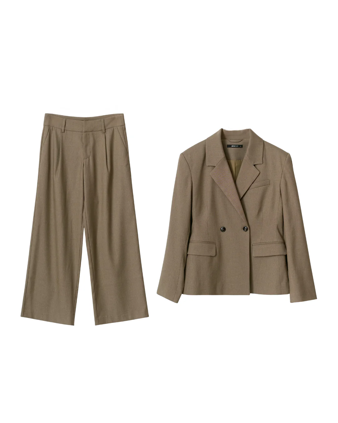 Geplooide Pantalon + Belted Blazer Set