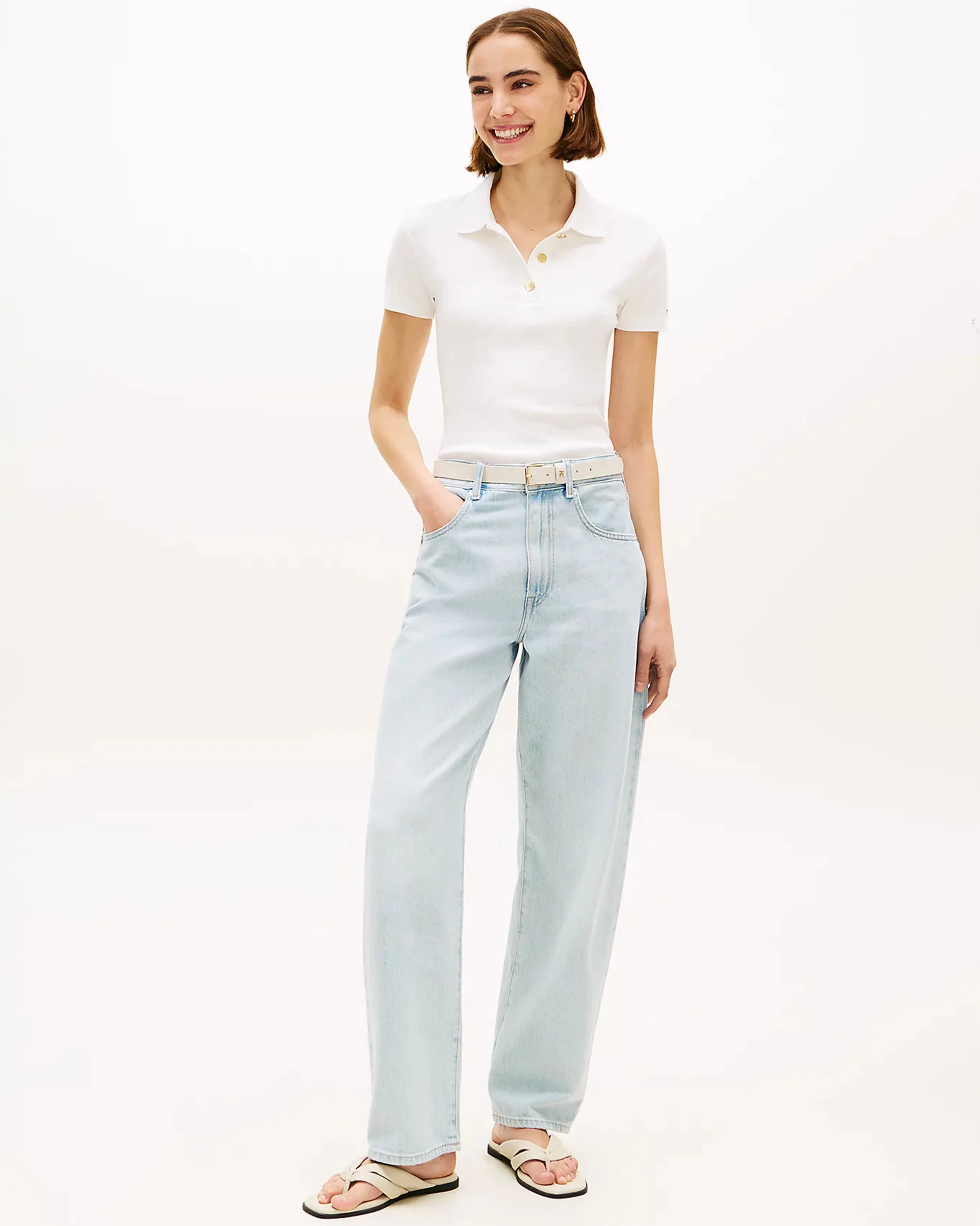 Gold Button Slim Polo - Image 4