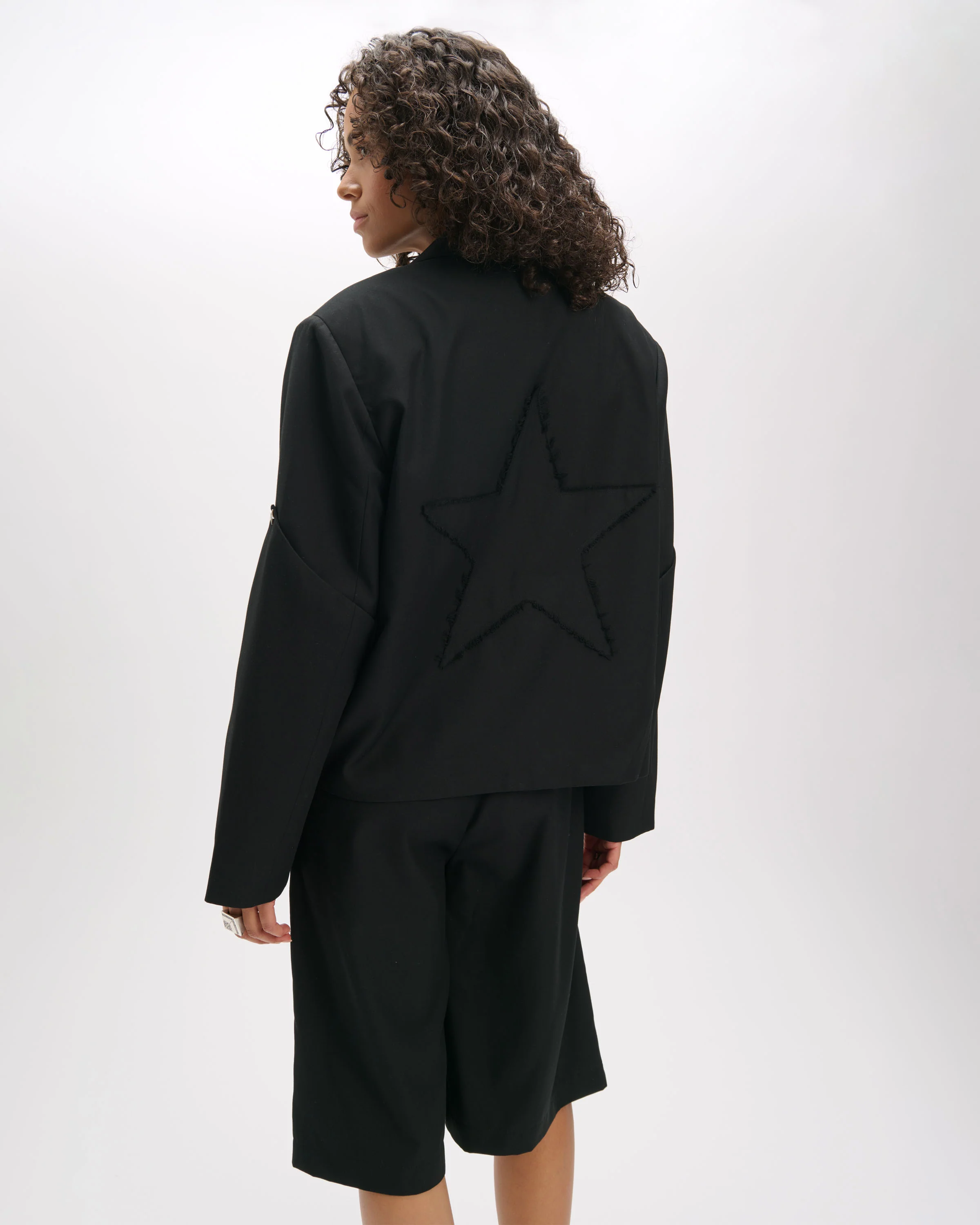 Oversized Star Cropped Blazer - Image 3