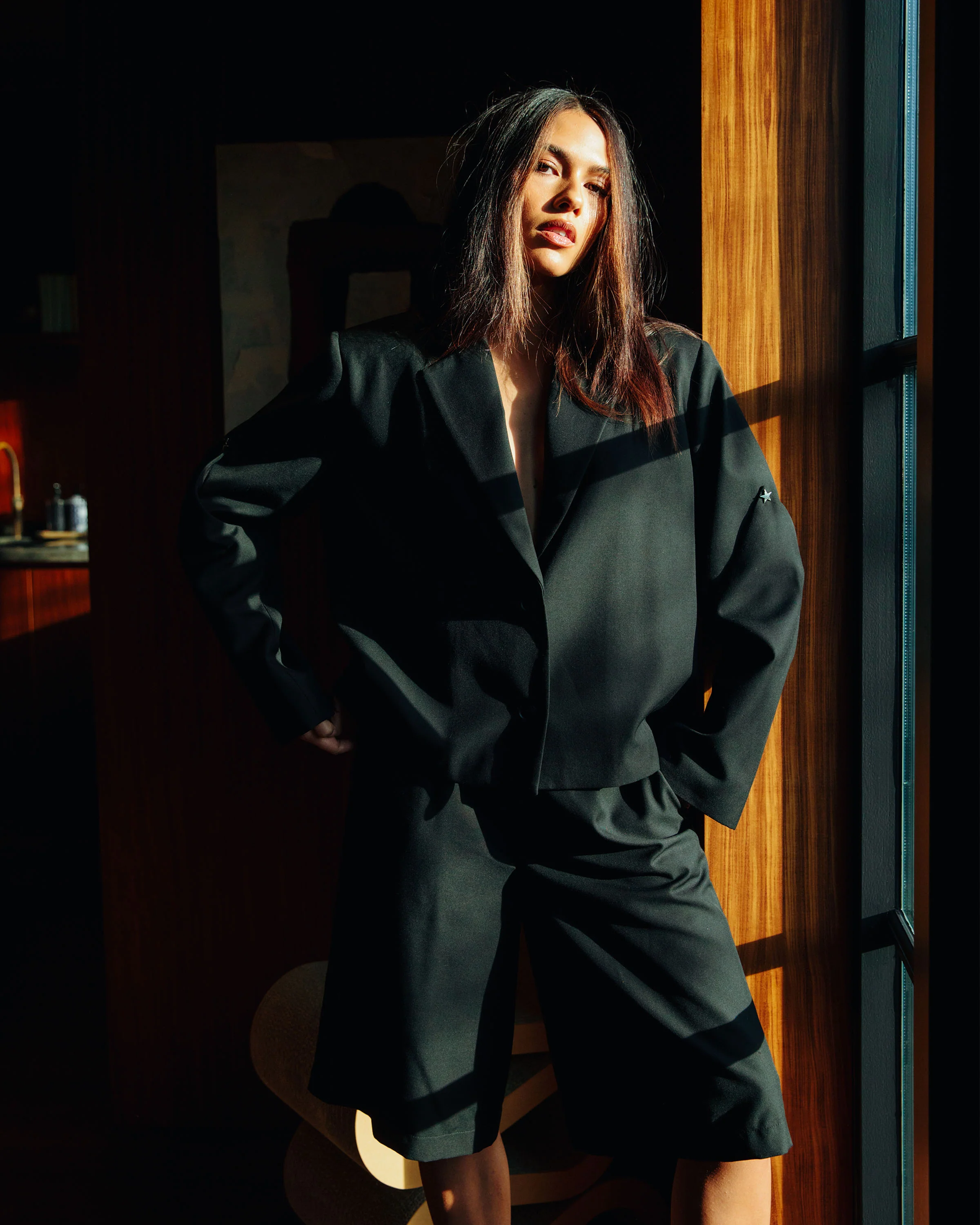 Oversized Star Cropped Blazer - Image 4
