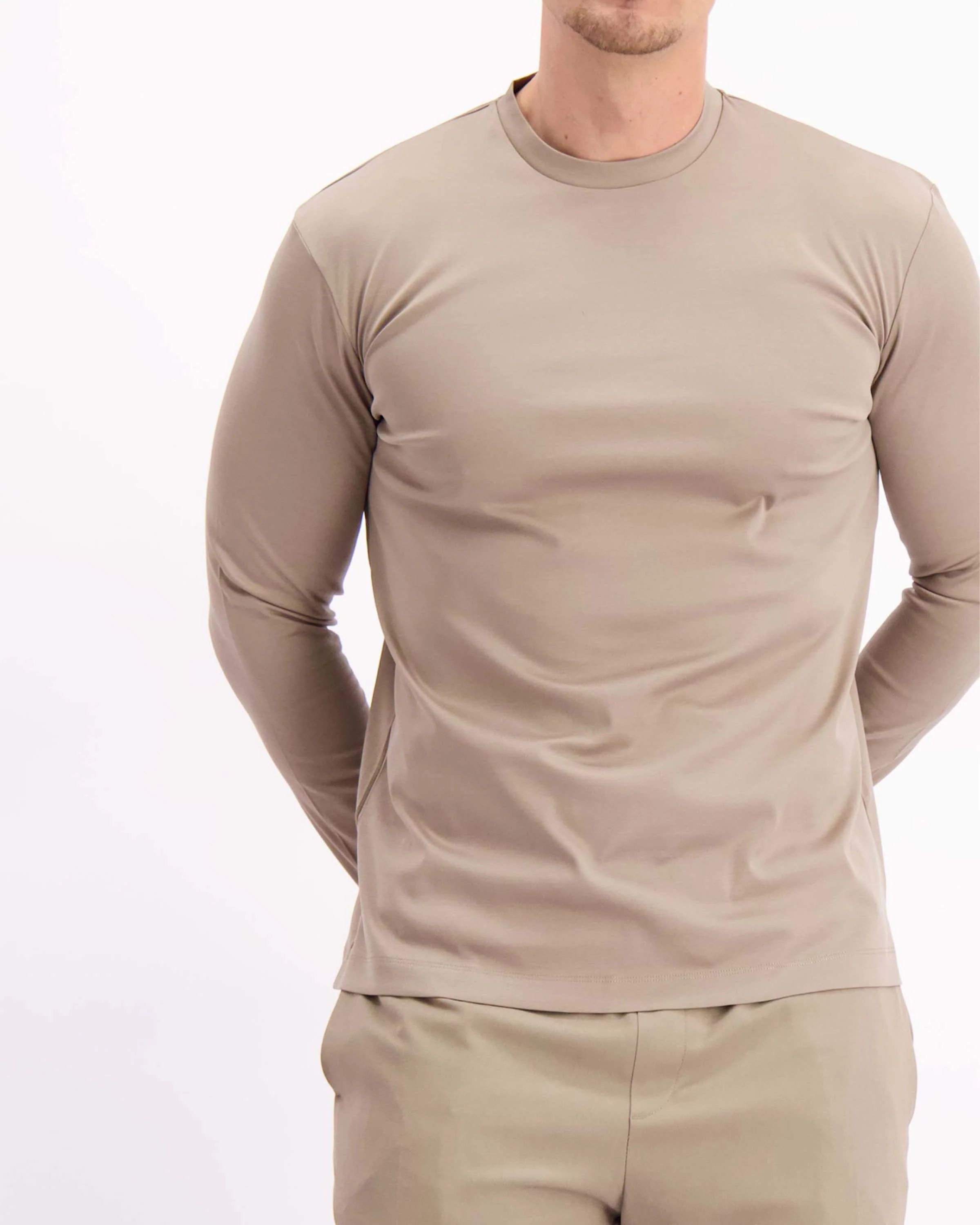 T-shirt Longsleeve Taupe - Image 2