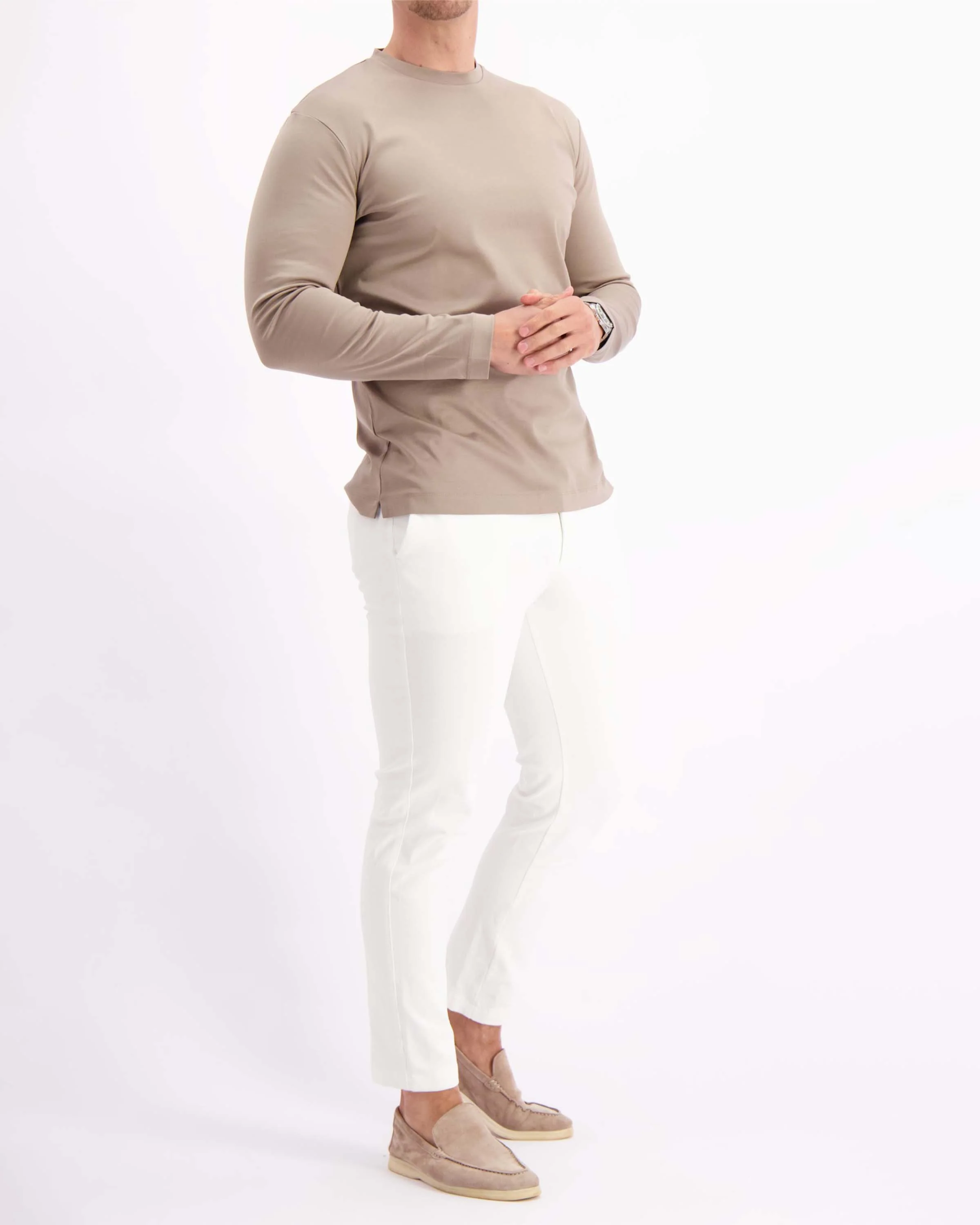T-shirt Longsleeve Taupe - Image 3
