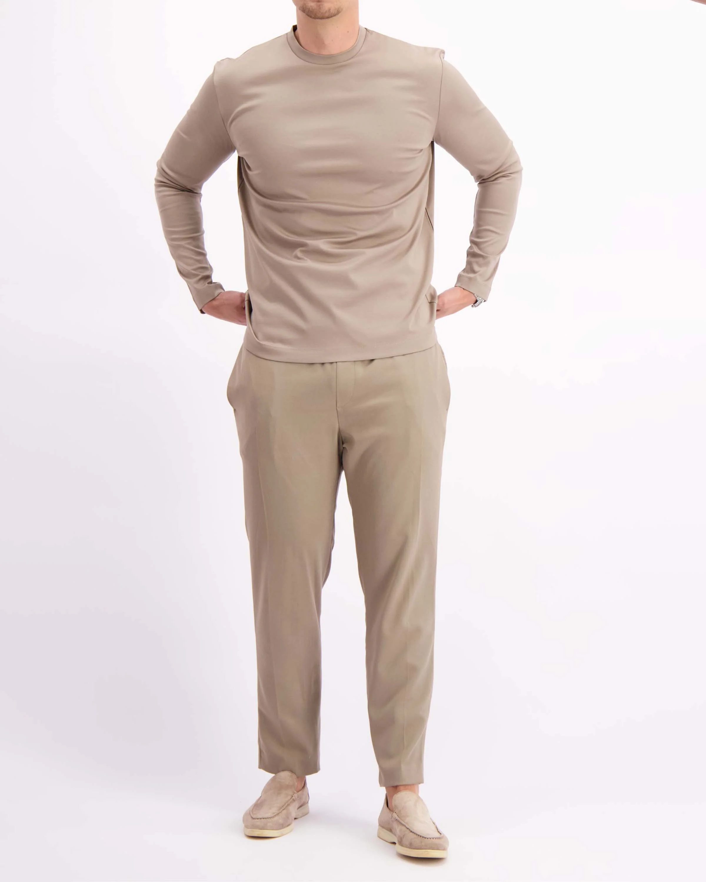T-shirt Longsleeve Taupe - Image 6