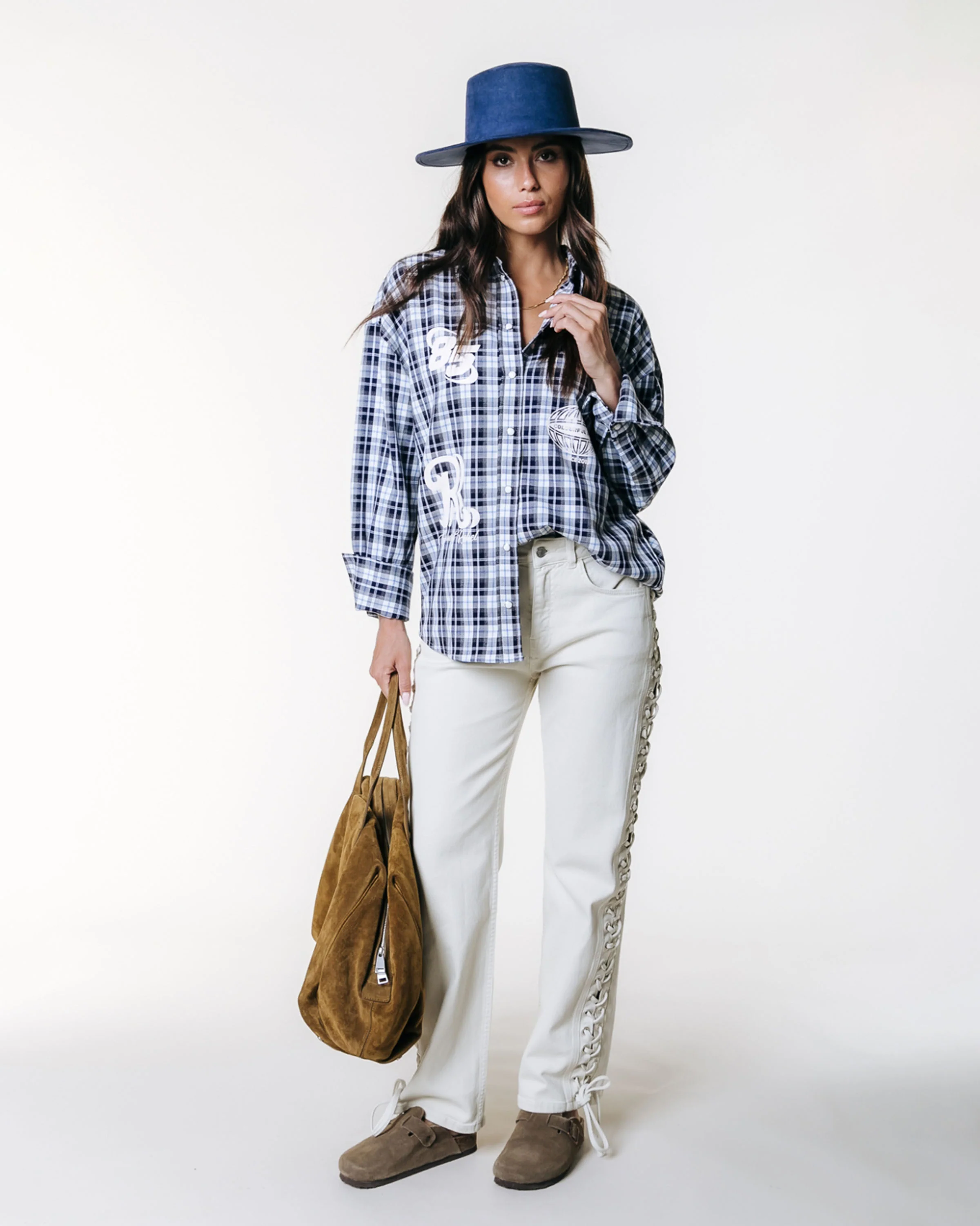 Talia Check Logo Blouse - Image 5